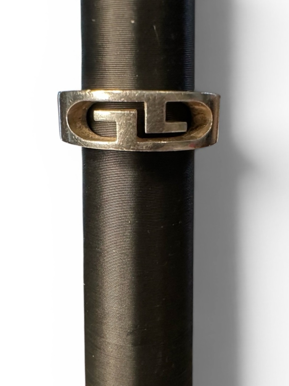 Gucci Sterling Silver Cutout GG Ring Size 4